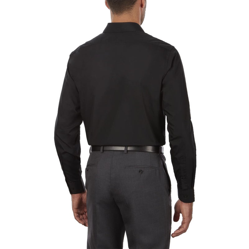 Van Heusen Men's Tall Fit Dress Shirts Poplin, Black, 20" Neck 37"-38" Sleeve (4X-Large) - Image 2